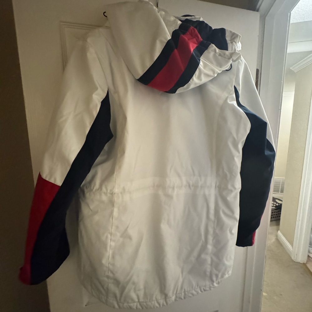 Tommy Hilfiger White and Red Puffer Jacket